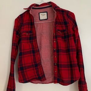 Red plaid flannel - XS